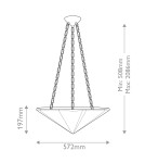 Quintiesse Lampa wisząca Martine 3 źródła światła Antyczna biel Elstead Lighting QN-MARTINE-P-WHT