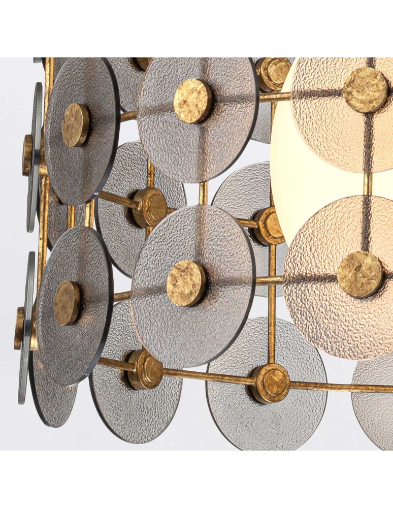 Quintiesse Lampa wisząca Meridian 3 źródła światła Przecierane złoto Elstead Lighting QN-MERIDIAN-3P-DG