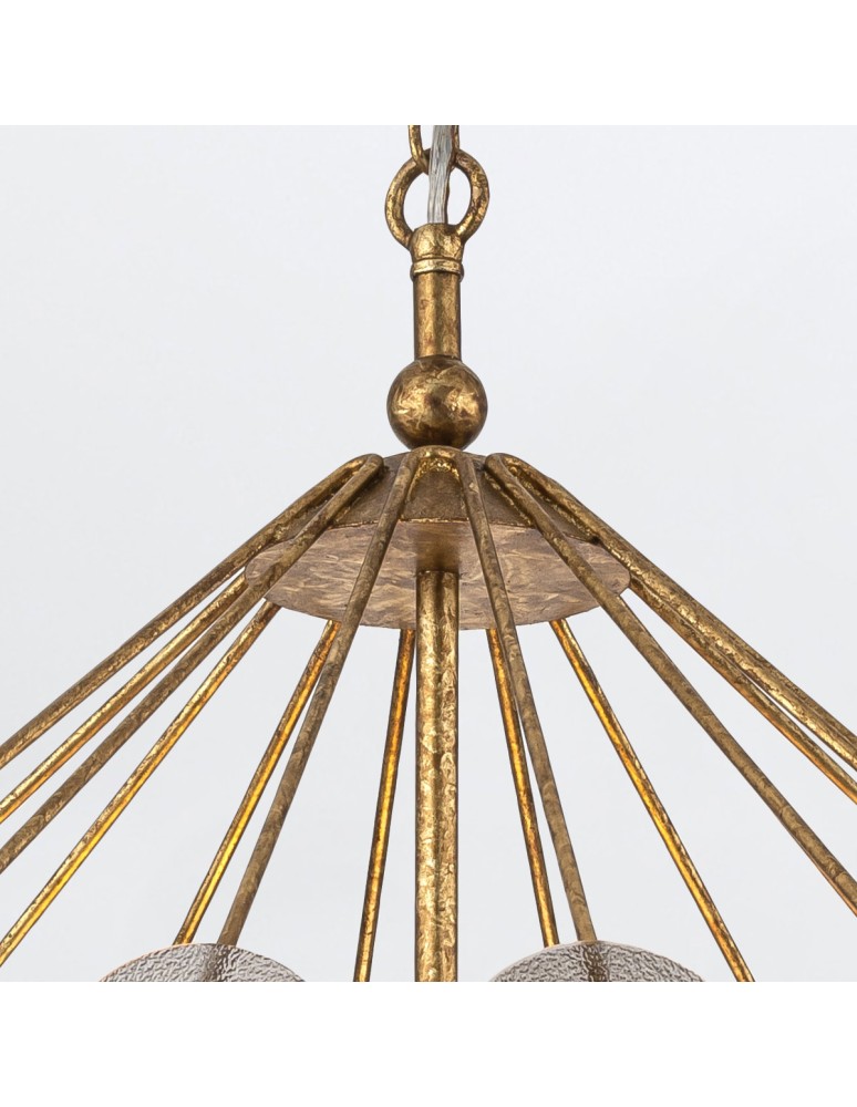 Quintiesse Lampa wisząca Meridian 3 źródła światła Przecierane złoto Elstead Lighting QN-MERIDIAN-3P-DG