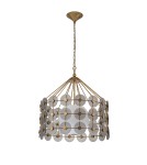 Quintiesse Lampa wisząca Meridian 3 źródła światła Przecierane złoto Elstead Lighting QN-MERIDIAN-3P-DG