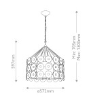 Quintiesse Lampa wisząca Meridian 3 źródła światła Przecierane złoto Elstead Lighting QN-MERIDIAN-3P-DG