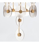 Quintiesse Lampa wisząca Meridian 9 źródeł światła Przecierane złoto Elstead Lighting QN-MERIDIAN-9P-DG