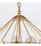 Quintiesse Lampa wisząca Meridian 9 źródeł światła Przecierane złoto Elstead Lighting QN-MERIDIAN-9P-DG