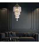 Quintiesse Lampa wisząca Meridian 9 źródeł światła Przecierane złoto Elstead Lighting QN-MERIDIAN-9P-DG