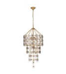 Quintiesse Lampa wisząca Meridian 9 źródeł światła Przecierane złoto Elstead Lighting QN-MERIDIAN-9P-DG