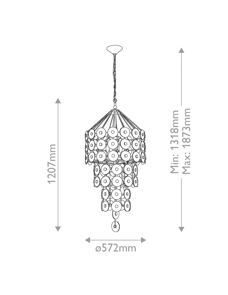 Quintiesse Lampa wisząca Meridian 9 źródeł światła Przecierane złoto Elstead Lighting QN-MERIDIAN-9P-DG