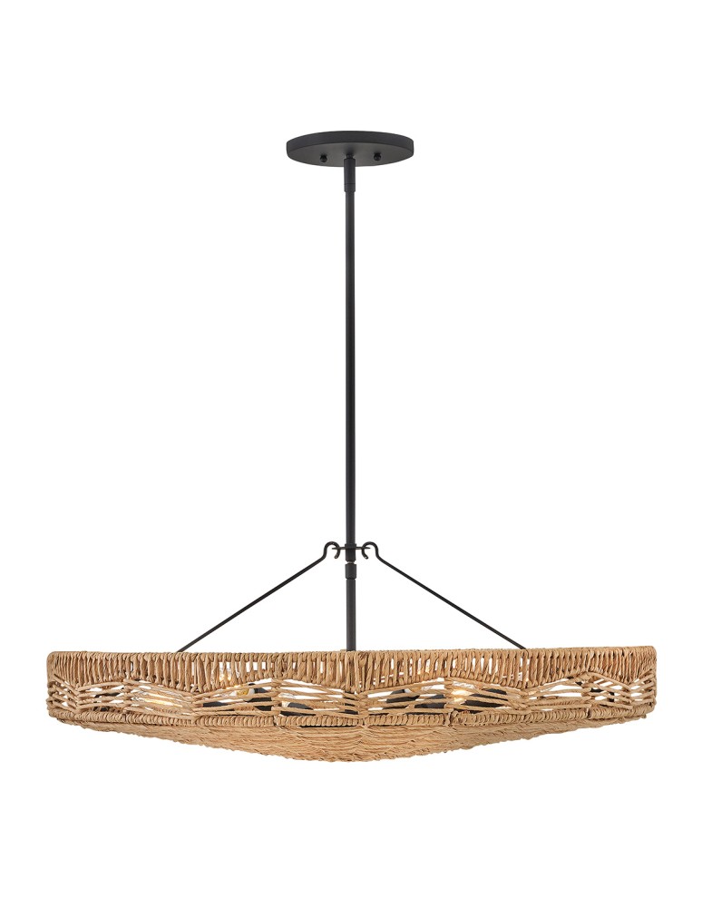 Quintiesse Lampa wisząca Ophelia 6 źródeł światła Czarny, karmelowy beż Elstead Lighting QN-OPHELIA-6P-BK-CAM