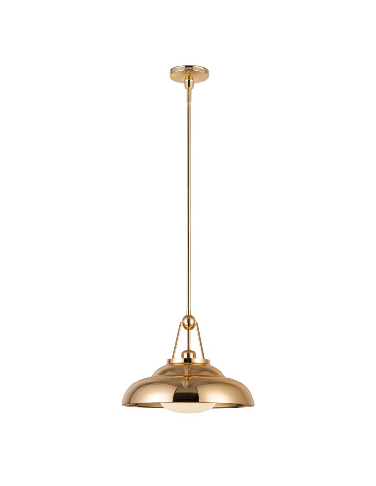 Quintiesse Lampa wisząca Palmetto 1 źródło światła Polerowany mosiądz Elstead Lighting QN-PALMETTO-P-M-PB