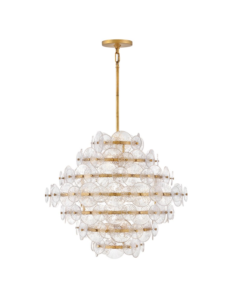 Quintiesse Żyrandol Rene 16 źródeł światła Przecierany mosiądz Elstead Lighting QN-RENE-16P-DSB