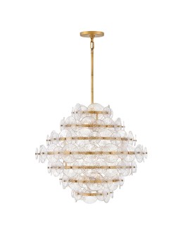 Quintiesse Żyrandol Rene 16 źródeł światła Przecierany mosiądz Elstead Lighting QN-RENE-16P-DSB