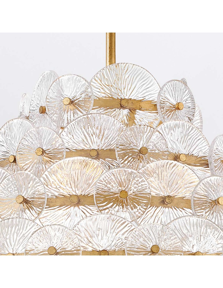 Quintiesse Żyrandol Rene 16 źródeł światła Przecierany mosiądz Elstead Lighting QN-RENE-16P-DSB