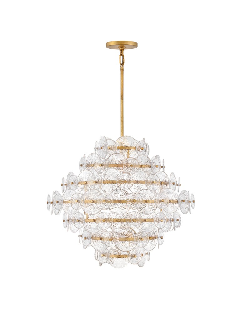 Quintiesse Żyrandol Rene 16 źródeł światła Przecierany mosiądz Elstead Lighting QN-RENE-16P-DSB