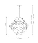 Quintiesse Żyrandol Rene 16 źródeł światła Przecierany mosiądz Elstead Lighting QN-RENE-16P-DSB