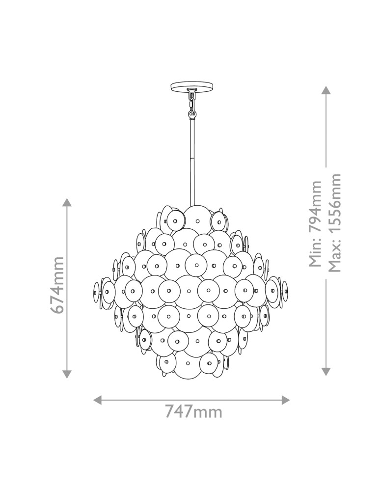 Quintiesse Żyrandol Rene 16 źródeł światła Przecierany mosiądz Elstead Lighting QN-RENE-16P-DSB