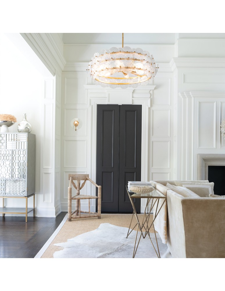 Quintiesse Żyrandol Rene 6 źródeł światła Przecierany mosiądz Elstead Lighting QN-RENE-6P-DSB