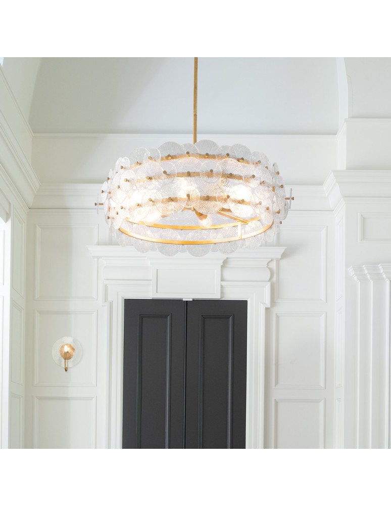 Quintiesse Żyrandol Rene 6 źródeł światła Przecierany mosiądz Elstead Lighting QN-RENE-6P-DSB