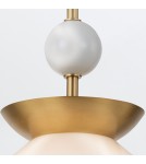 Quintiesse Średnia lampa wisząca Saucer 1 źródło światła Postarzany mosiądz Elstead Lighting QN-SAUCER-1P-M-AB-OPAL