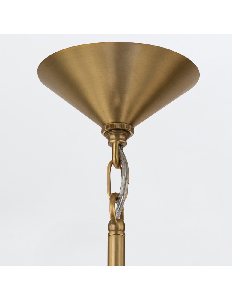 Quintiesse Średnia lampa wisząca Saucer 1 źródło światła Postarzany mosiądz Elstead Lighting QN-SAUCER-1P-M-AB-OPAL