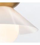 Quintiesse Średnia lampa wisząca Saucer 1 źródło światła Postarzany mosiądz Elstead Lighting QN-SAUCER-1P-M-AB-OPAL