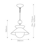 Quintiesse Średnia lampa wisząca Saucer 1 źródło światła Postarzany mosiądz Elstead Lighting QN-SAUCER-1P-M-AB-OPAL