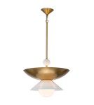 Quintiesse Duża lampa wisząca Saucer 4 źródła światła Postarzany mosiądz Elstead Lighting QN-SAUCER-4P-L-AB-OPAL