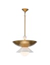 View Quintiesse Duża lampa wisząca Saucer 4 źródła światła Postarzany mosiądz Elstead Lighting QN-SAUCER-4P-L-AB-OPAL
