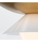 Quintiesse Duża lampa wisząca Saucer 4 źródła światła Postarzany mosiądz Elstead Lighting QN-SAUCER-4P-L-AB-OPAL