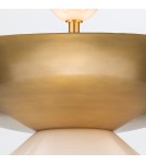 Quintiesse Duża lampa wisząca Saucer 4 źródła światła Postarzany mosiądz Elstead Lighting QN-SAUCER-4P-L-AB-OPAL