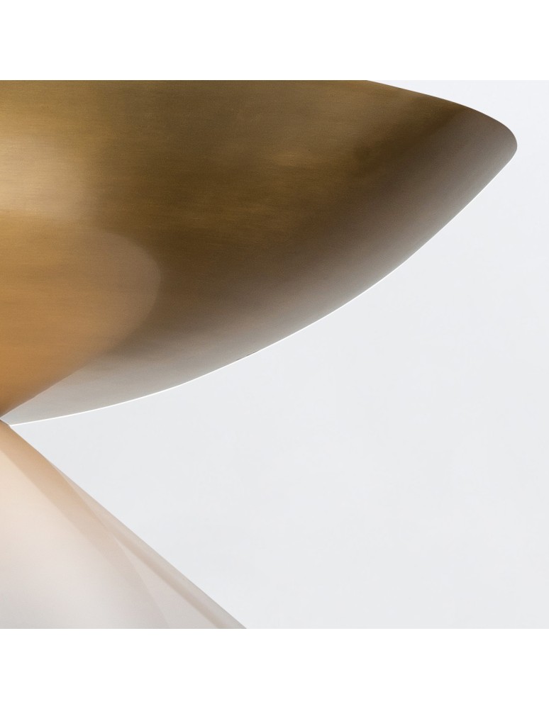 Quintiesse Duża lampa wisząca Saucer 4 źródła światła Postarzany mosiądz Elstead Lighting QN-SAUCER-4P-L-AB-OPAL