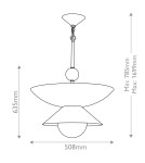 Quintiesse Duża lampa wisząca Saucer 4 źródła światła Postarzany mosiądz Elstead Lighting QN-SAUCER-4P-L-AB-OPAL