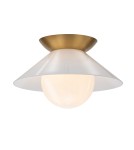 Quintiesse Plafon Saucer 1 źródło światła Postarzany mosiądz Elstead Lighting QN-SAUCER-FM-AB-OPAL