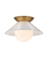 View Quintiesse Plafon Saucer 1 źródło światła Postarzany mosiądz Elstead Lighting QN-SAUCER-FM-AB-OPAL