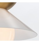 Quintiesse Plafon Saucer 1 źródło światła Postarzany mosiądz Elstead Lighting QN-SAUCER-FM-AB-OPAL