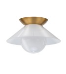 Quintiesse Plafon Saucer 1 źródło światła Postarzany mosiądz Elstead Lighting QN-SAUCER-FM-AB-OPAL