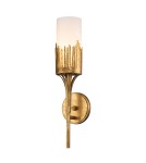 Quintiesse Kinkiet Sawgrass 1 źródło światła Płatkowe złoto Łazienkowa IP44 Elstead Lighting QN-SAWGRASS-1WB-DG-O