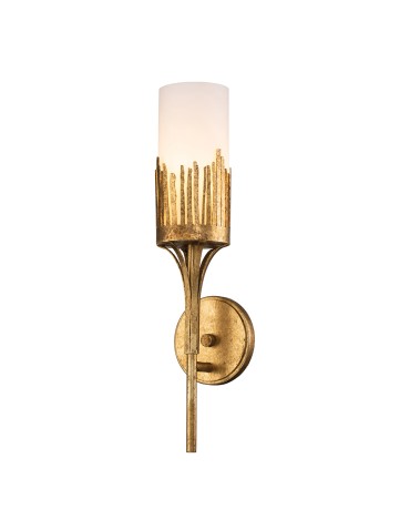 Quintiesse Kinkiet Sawgrass 1 źródło światła Płatkowe złoto Łazienkowa IP44 Elstead Lighting QN-SAWGRASS-1WB-DG-O