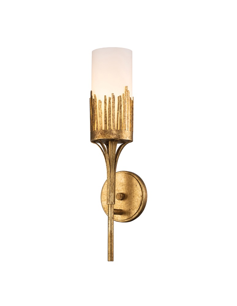 Quintiesse Kinkiet Sawgrass 1 źródło światła Płatkowe złoto Łazienkowa IP44 Elstead Lighting QN-SAWGRASS-1WB-DG-O