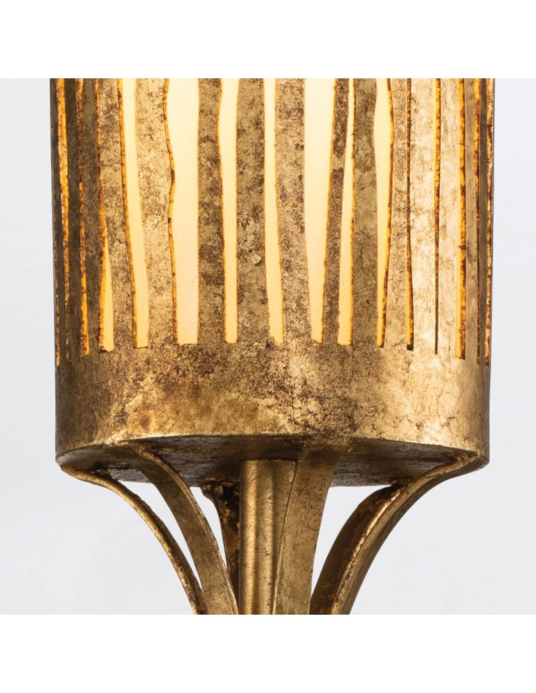 Quintiesse Kinkiet Sawgrass 1 źródło światła Płatkowe złoto Łazienkowa IP44 Elstead Lighting QN-SAWGRASS-1WB-DG-O
