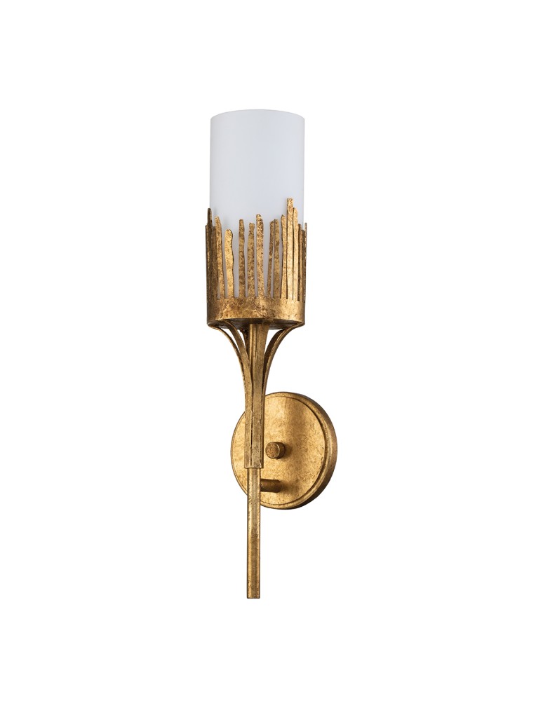 Quintiesse Kinkiet Sawgrass 1 źródło światła Płatkowe złoto Łazienkowa IP44 Elstead Lighting QN-SAWGRASS-1WB-DG-O