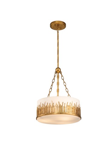 Quintiesse Lampa wisząca Sawgrass 3 źródła światła Płatkowe złoto Elstead Lighting QN-SAWGRASS-2P-DG-O