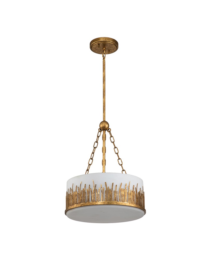 Quintiesse Lampa wisząca Sawgrass 3 źródła światła Płatkowe złoto Elstead Lighting QN-SAWGRASS-2P-DG-O