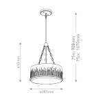Quintiesse Lampa wisząca Sawgrass 3 źródła światła Płatkowe złoto Elstead Lighting QN-SAWGRASS-2P-DG-O