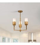 Quintiesse Żyrandol Sawgrass 3 źródła światła Płatkowe złoto Elstead Lighting QN-SAWGRASS-3-DG-O