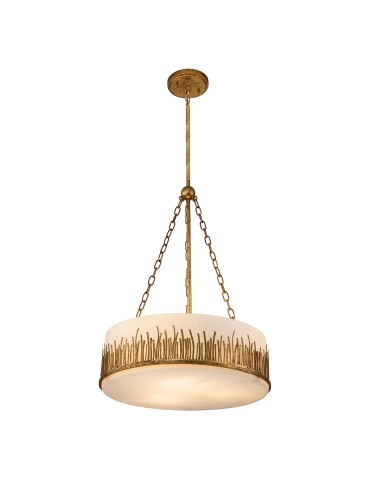 Quintiesse Lampa wisząca Sawgrass 3 źródła światła Płatkowe złoto Elstead Lighting QN-SAWGRASS-3P-DG-O