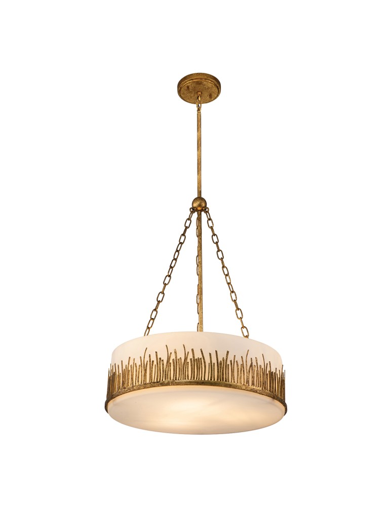 Quintiesse Lampa wisząca Sawgrass 3 źródła światła Płatkowe złoto Elstead Lighting QN-SAWGRASS-3P-DG-O