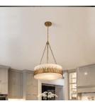 Quintiesse Lampa wisząca Sawgrass 3 źródła światła Płatkowe złoto Elstead Lighting QN-SAWGRASS-3P-DG-O