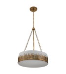 Quintiesse Lampa wisząca Sawgrass 3 źródła światła Płatkowe złoto Elstead Lighting QN-SAWGRASS-3P-DG-O
