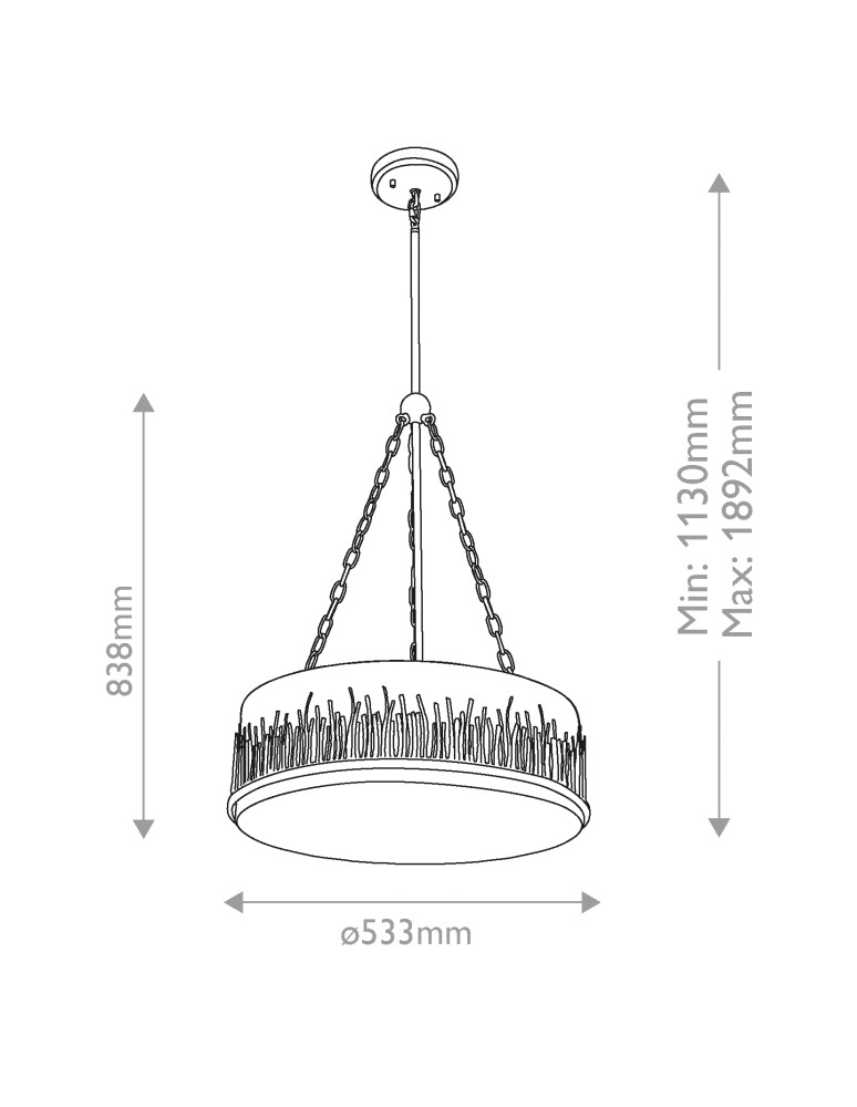 Quintiesse Lampa wisząca Sawgrass 3 źródła światła Płatkowe złoto Elstead Lighting QN-SAWGRASS-3P-DG-O