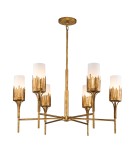 Quintiesse Żyrandol Sawgrass 6 źródeł światła Płatkowe złoto Elstead Lighting QN-SAWGRASS-6-DG-O