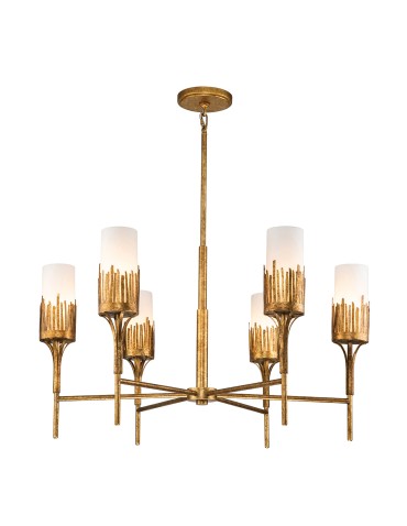 Quintiesse Żyrandol Sawgrass 6 źródeł światła Płatkowe złoto Elstead Lighting QN-SAWGRASS-6-DG-O